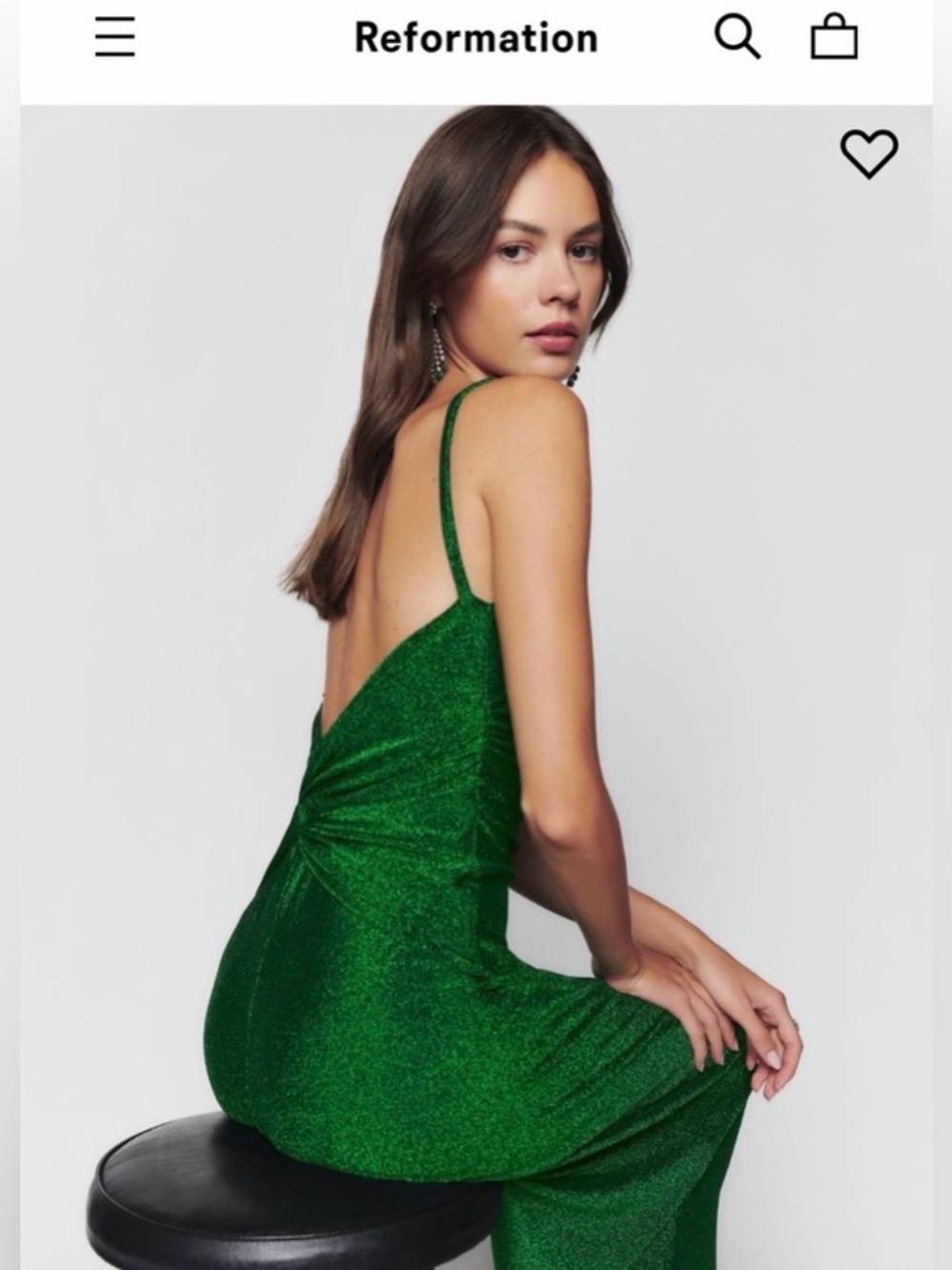 NWT Reformation Breslin Knit Midi - Emerald